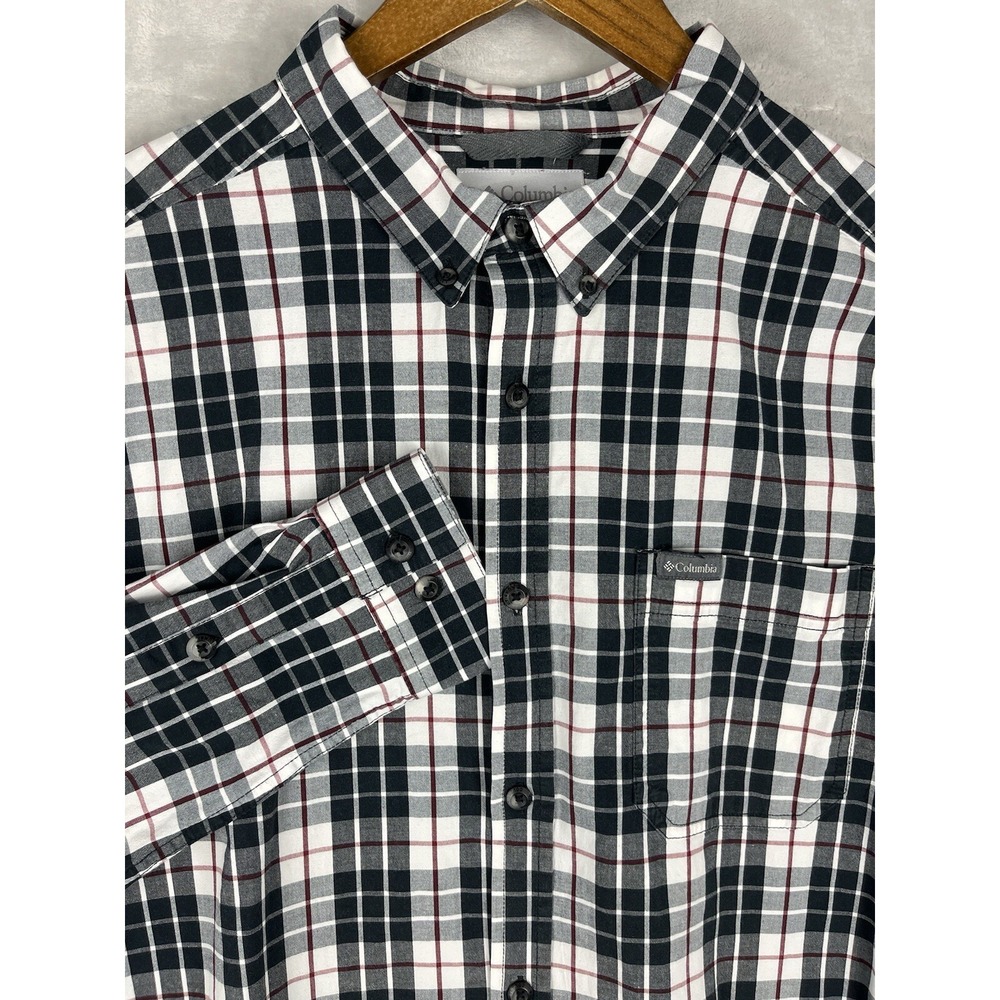 COLUMBIA Men's Shirt XL Plaid Rapid Rivers II Button Up Long Sleeve Stretch